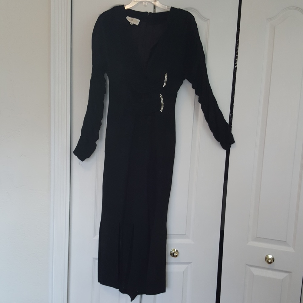 Vintage Caron Cherry Black Dress